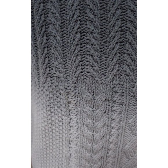 By Anthropologie Womens Large Green Colorblock Cable Knit Long Sleeve Sweater - Picture 2 of 11